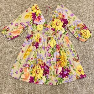 Women's H&M V Neck Floral Boho Dress sz M NWT